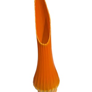 LE Smith Bittersweet Orange Swung  Ribbed Vase 24”
