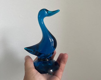 Viking Epic Line Glass Duck Figurine #1317, Avocado Viking Duck