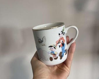 Vintage Walt Disney Disneyland Mug Set of 4 Made in Japan
