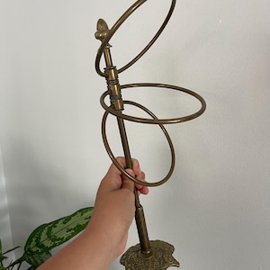 Vintage  Brass Standing Towel Rack