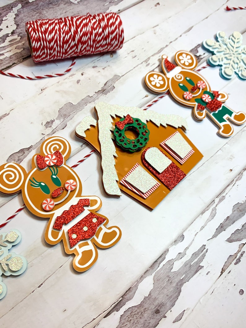 Mickey Gingerbread Garland Christmas Garland Disney Etsy