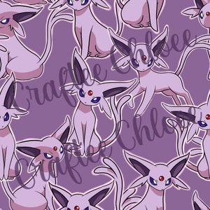 Eeveelutions Seamless File - Includes Transparent File and Colour Background File - Digital Papers - Instant Download PNG Files 12x12