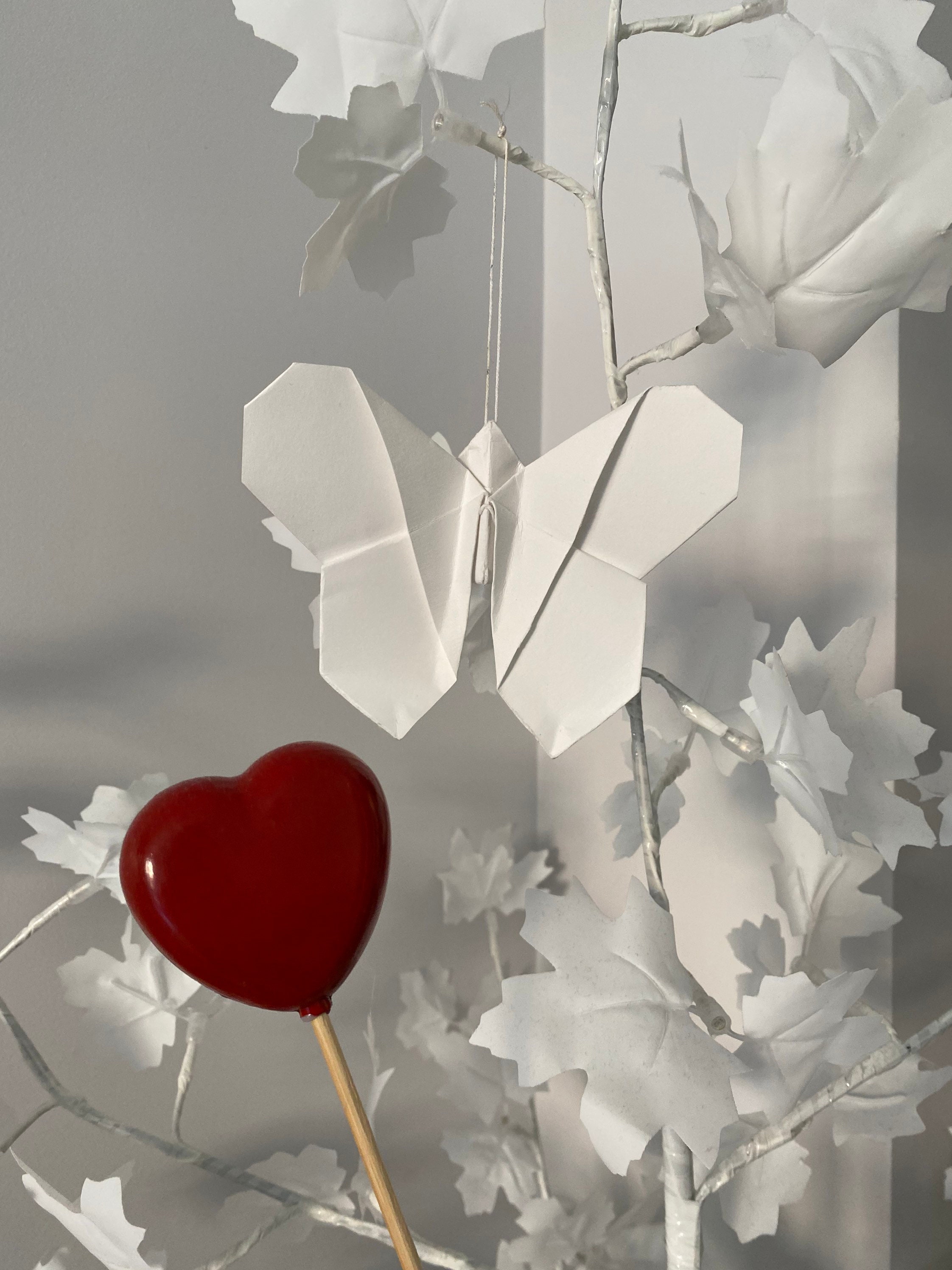 Origami Papillon en Papier Blanc à Personnaliser Petit Format