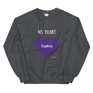 Heart Divided (Huskies) Crew Neck Sweatshirt