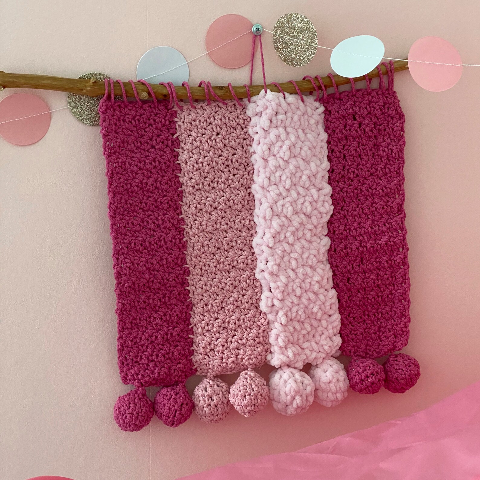 Wall hanging decor Nursery wall decor Crochet wall decor Etsy