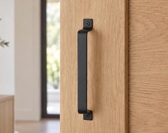 Black Metal Door Pull Handle – Industrial Pull for Gates, Shed Doors & Wardrobes – Rustic Farmhouse Door Hardware