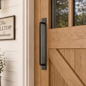 Metal Barn Door Handle, 25–55cm - Rustic Farmhouse Pull for Gates, Sheds & Wardrobes – Black or Pewter