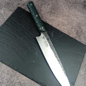 Unique Handmade Chef Knife, Sharp Cutting Large Kitchen Knife, Stainless Steel Cooking Tool, Perfect Father’s Day or Groomsmen Gift