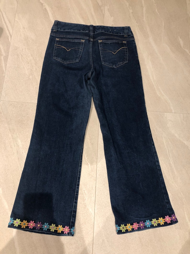 Upcycled Flares Hippie Multicoloured Daisy Jeans Flares Wide - Etsy