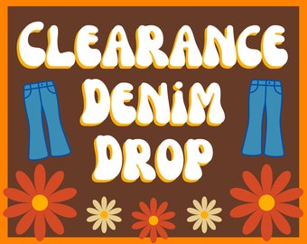 CLEARANCE DENIM DROP - Jeans 1 - Woodstock Hippie Jeans, Flares, Levis, Upcycled Vintage-Inspired 1960s 1970s Denim