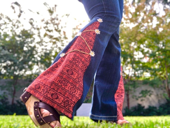 Custom Upcycled Hippie Bell Bottom 