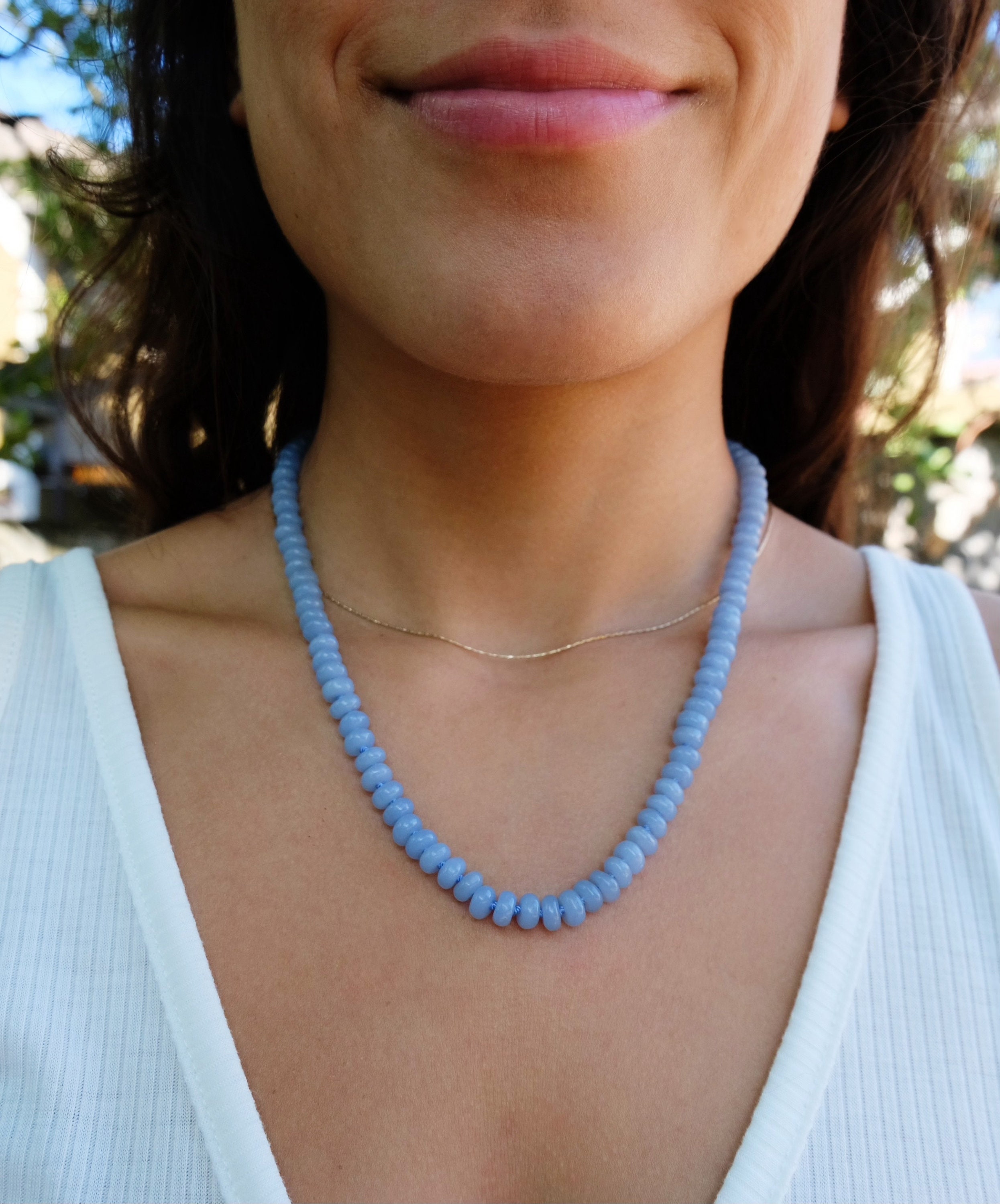 Beaded Candy Necklace - Aquamarine by Irene Neuwirth