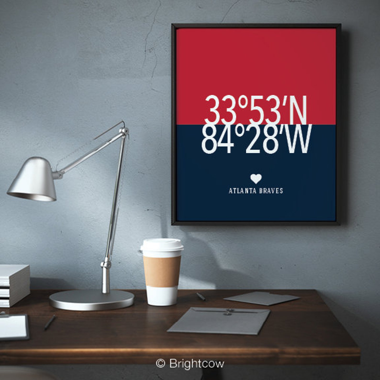 Atlanta Braves Wall art Atlanta Braves Home Decor Atlanta Etsy