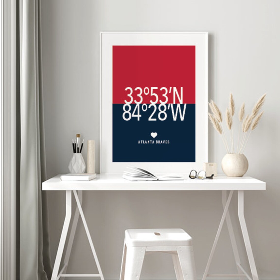 Atlanta Braves Wall art Atlanta Braves Home Decor Atlanta Etsy