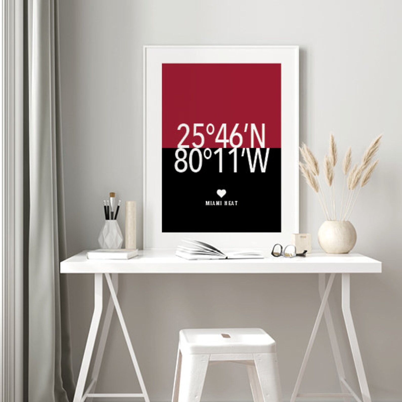 Miami Heat Wall décor Miami Heat impression NBA Art Miami Etsy