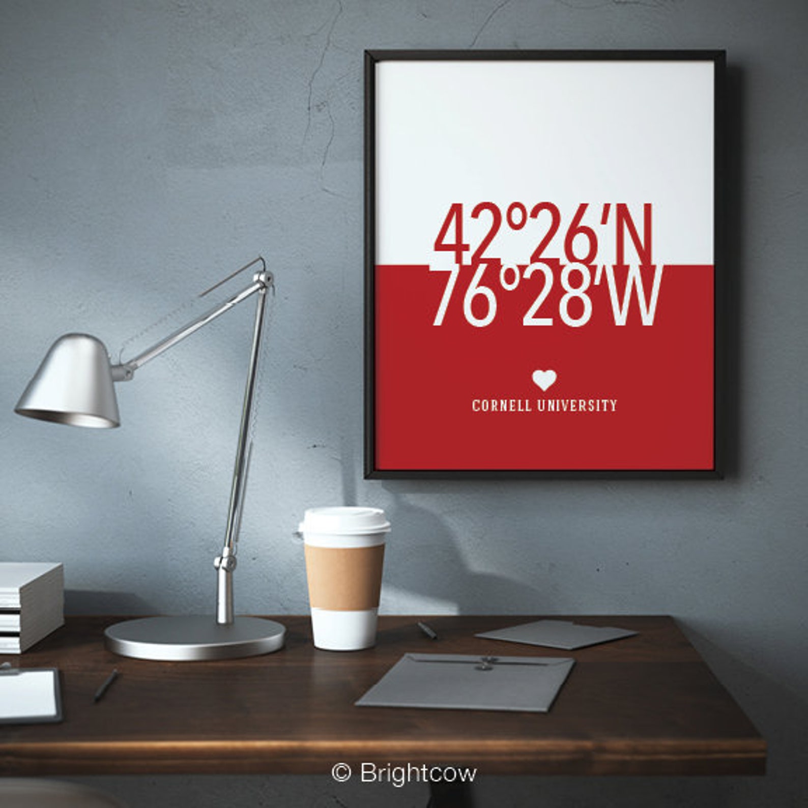 Cornell University wall art Cornell University gift Student Etsy