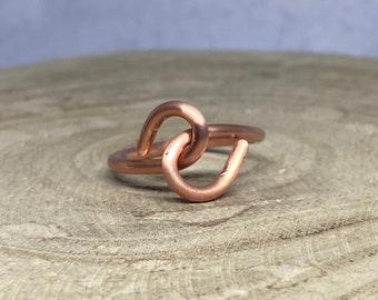 Copper Ring, Twisted Copper Ring, Copper Band, Unisex Ring, Solid Copper Ring