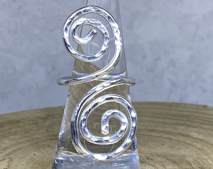 Silver Swirl Adjustable Ring | Aluminum Ring | Wire Ring | Aluminum Jewelry | Wire Jewelry