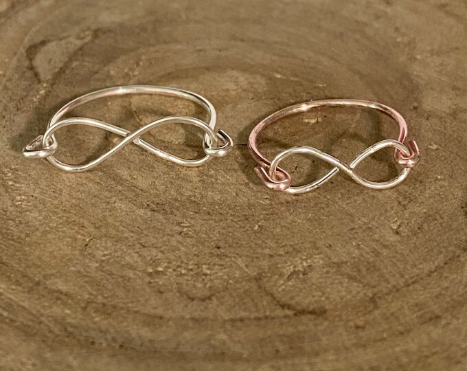 Infinity Wire Ring, Handmade, Dainty Ring, minimalist jewelry, Silver Infinity Ring, Rose Gold Infinity Ring, Gold Infinity Ring