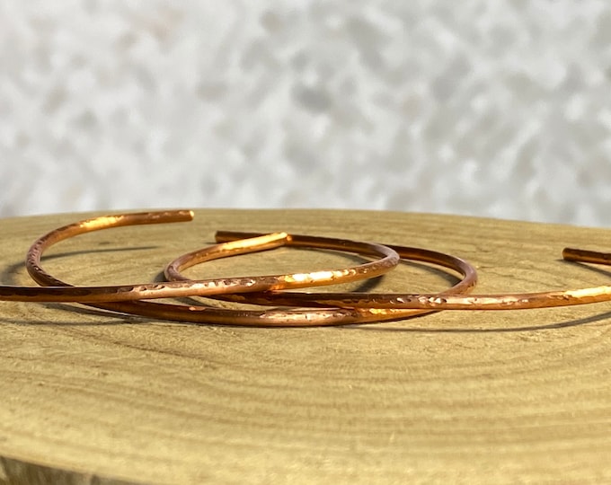 Copper Textured Bangles Bracelets Adjustable, Copper Cuff Bracelets, Adjustable Bangles, Adjustable Cuff