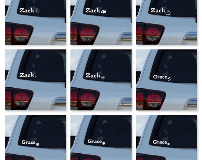Personalized Car Decal, Monogram Decal, Sports Decal, Name Decal, Car Sports Decal, Bumper Sticker