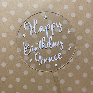 Custom Acrylic Cake Topper, Circle Acrylic Cake Topper, Hexagon Acrylic Cake Topper