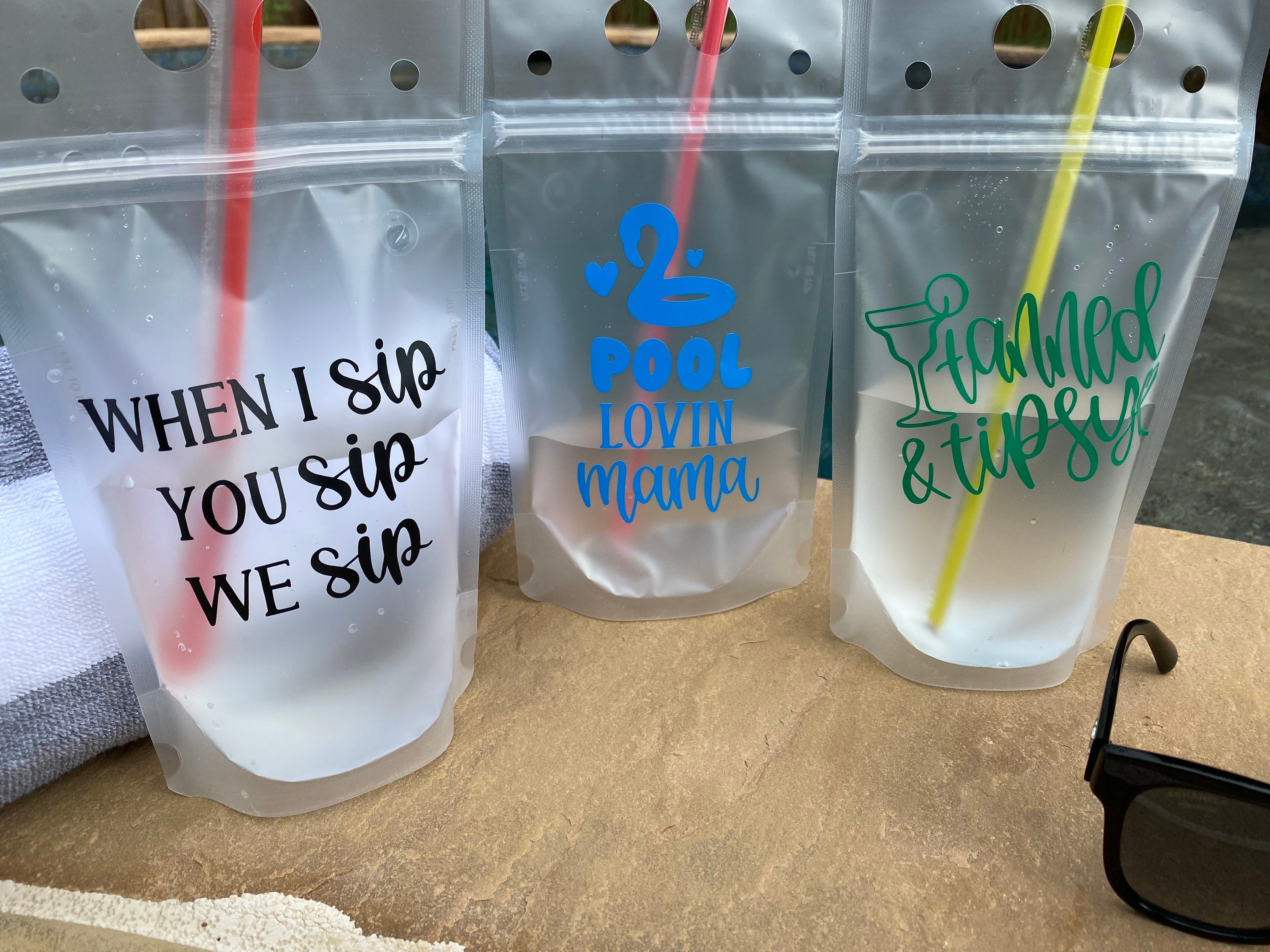 Reusable Drinking Cups + Pouches