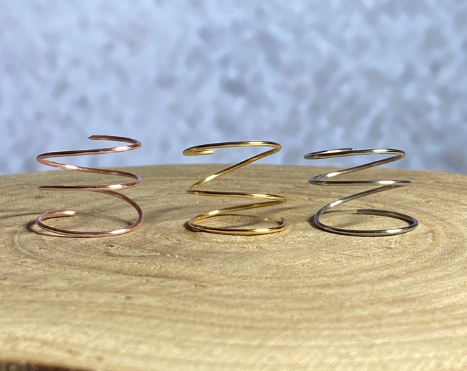 Spiral Wire Ring, Adjustable ring, Spiral Wire Ring Silver Gold Rose Gold Adjustable