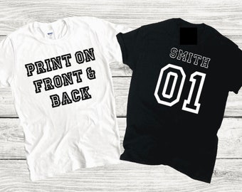 custom t shirts front and back