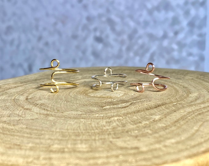 Wire wrapped ring, Adjustable Wire Ring,  Handmade ring, Dainty Ring, adjustable ring, minimalist ring, rose gold, silver, gold