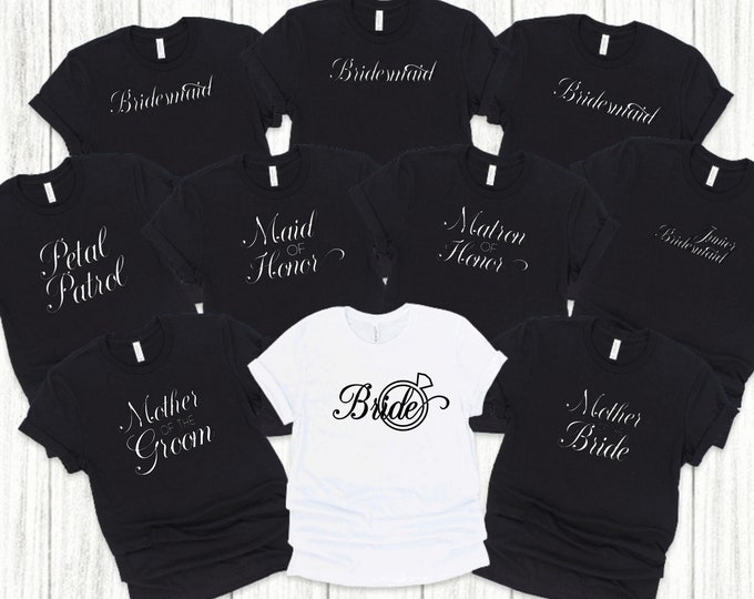 Bridal Family Shirt, Bride - Groom Family Squad Shirt, Bride Shirt, Groom Gift, Bridal Gift, Wedding Gift, Bridal Party T-shirts
