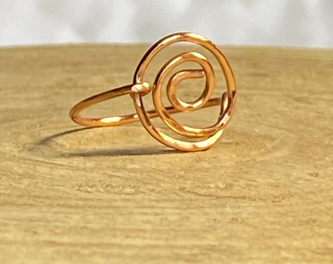 Copper Ring, Copper Swirl Ring, Hammered Copper Ring, Copper Band, Swirl Ring, Solid Copper Ring