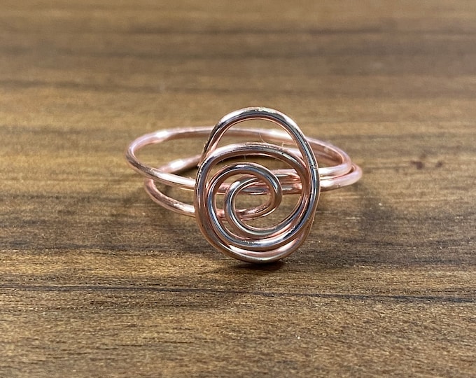 Swirl Wire Ring, Handmade ring, Dainty Ring, minimalist ring, silver ring, gold ring, rose gold ring