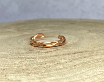 Twisted Copper Ring, Double Braided Copper Ring, Adjustable Copper Ring, Adjustable Ring, Copper Band,Solid Copper Ring