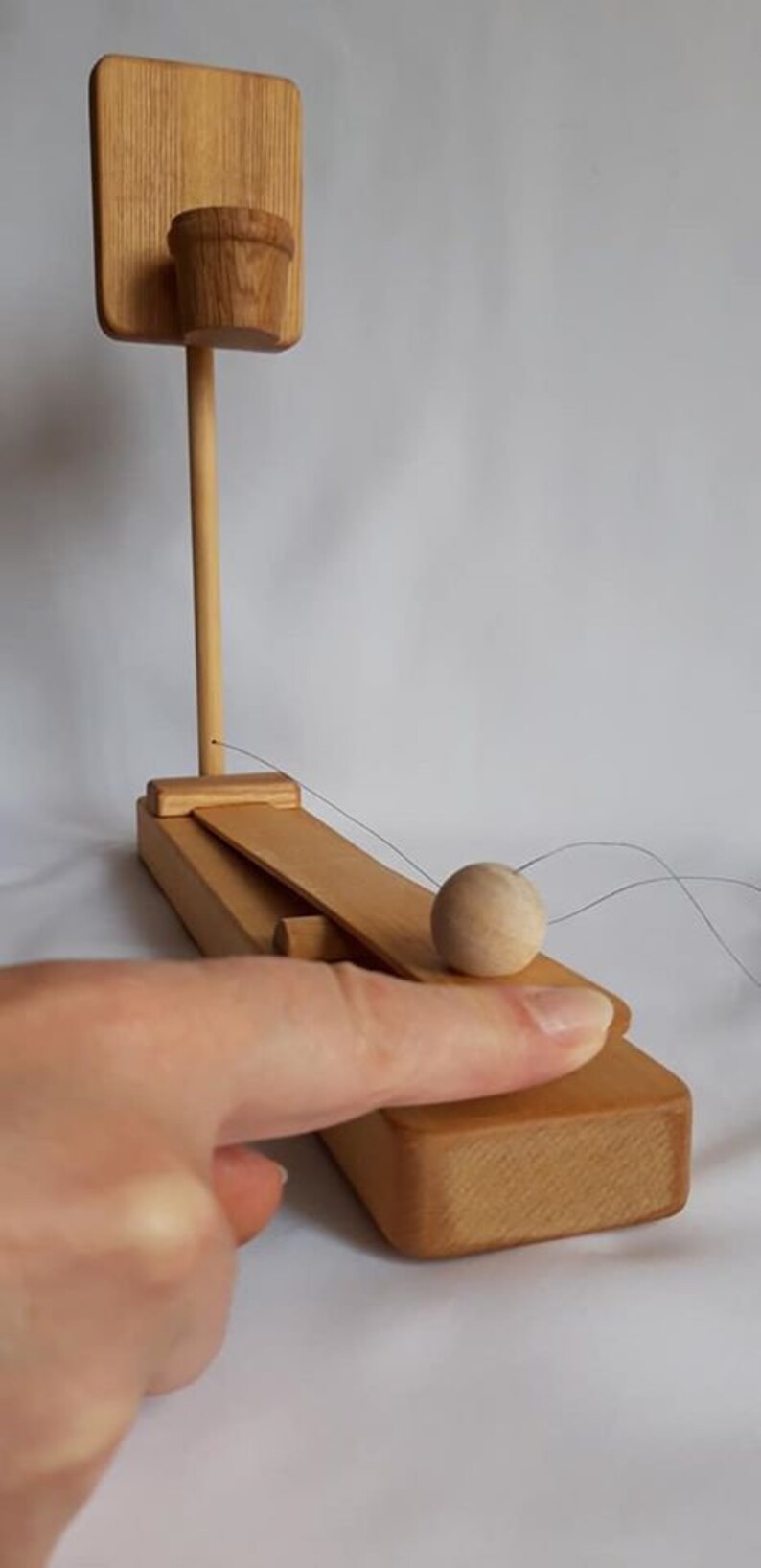 Desktop Mini Table Basketball Finger Toy House Natural Wood