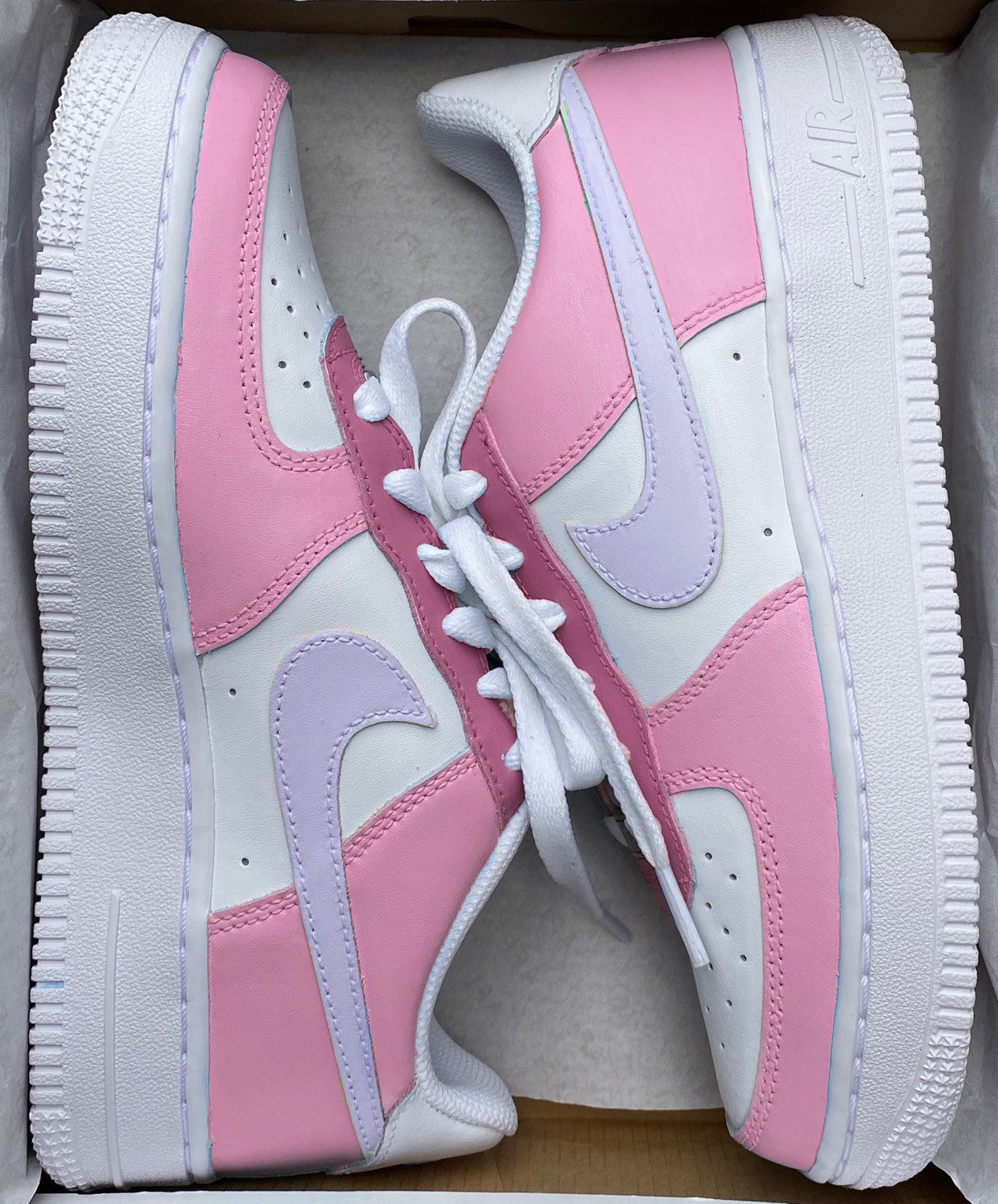 Nike Air Force 1 X Pink With Purple Tick Colour -