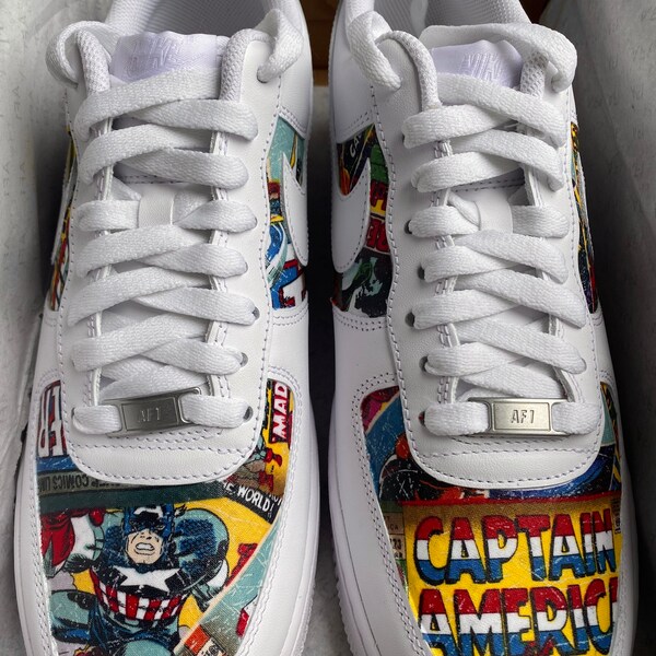 Nike Air Force 1 X Marvel “Captain America, Iron Man, Thor, Hulk, Spider man” Custom Sneakers. Baby, Infant, Toddler, Kids, Junior, Adult