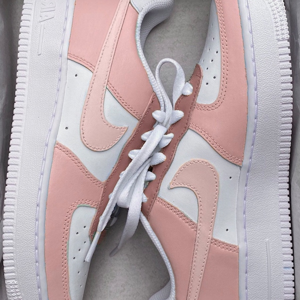 Nike Air Force 1 X Rose Pink Mixed Colour block design- (Air Jordan 1 also available), Custom Sneakers. Personalise to your own colours