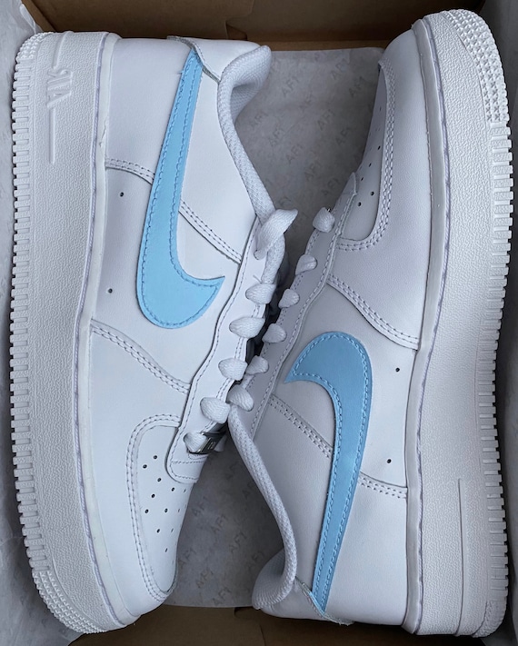 Nike Air Force 1 X Blue tick design Air Jordan 1 Custom Etsy España