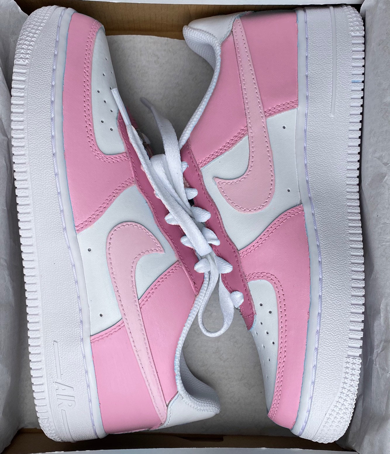 Custom Nike Air Jordan 1 Mid Barbie Pink Hot Pink Rhinestones Crystal Sneakers 10C