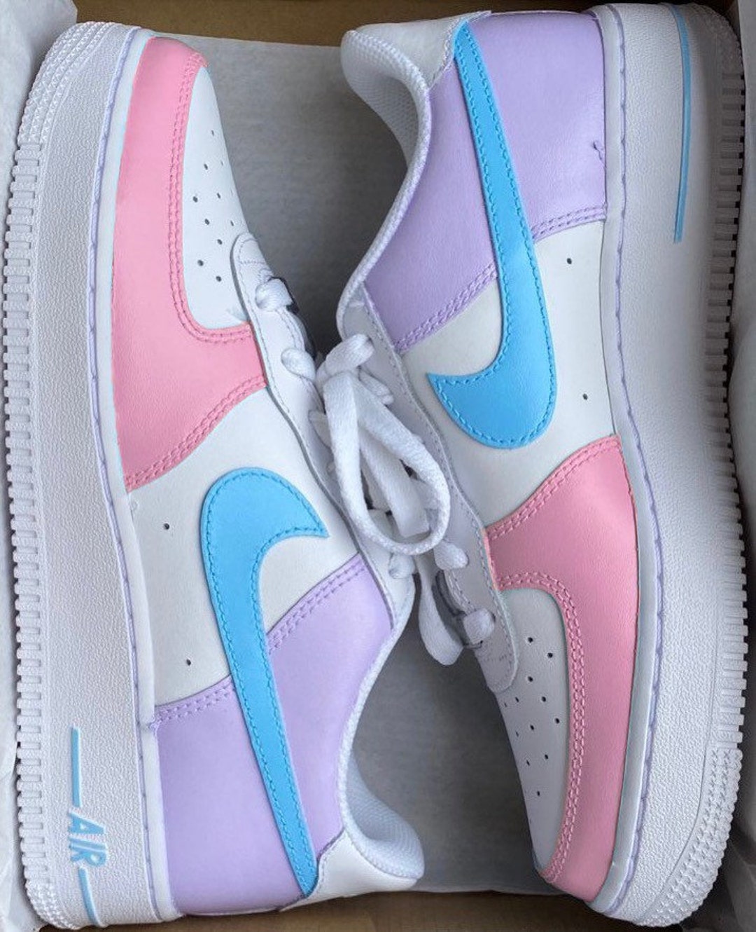 Nike Air Force 1 X Blue Pink and Colour Block Design -