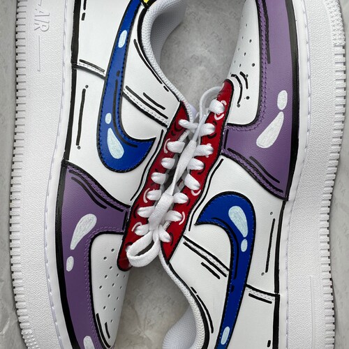 Custom Nike Air Force 1 X Cartoon red Blue Yellow | Etsy Ireland
