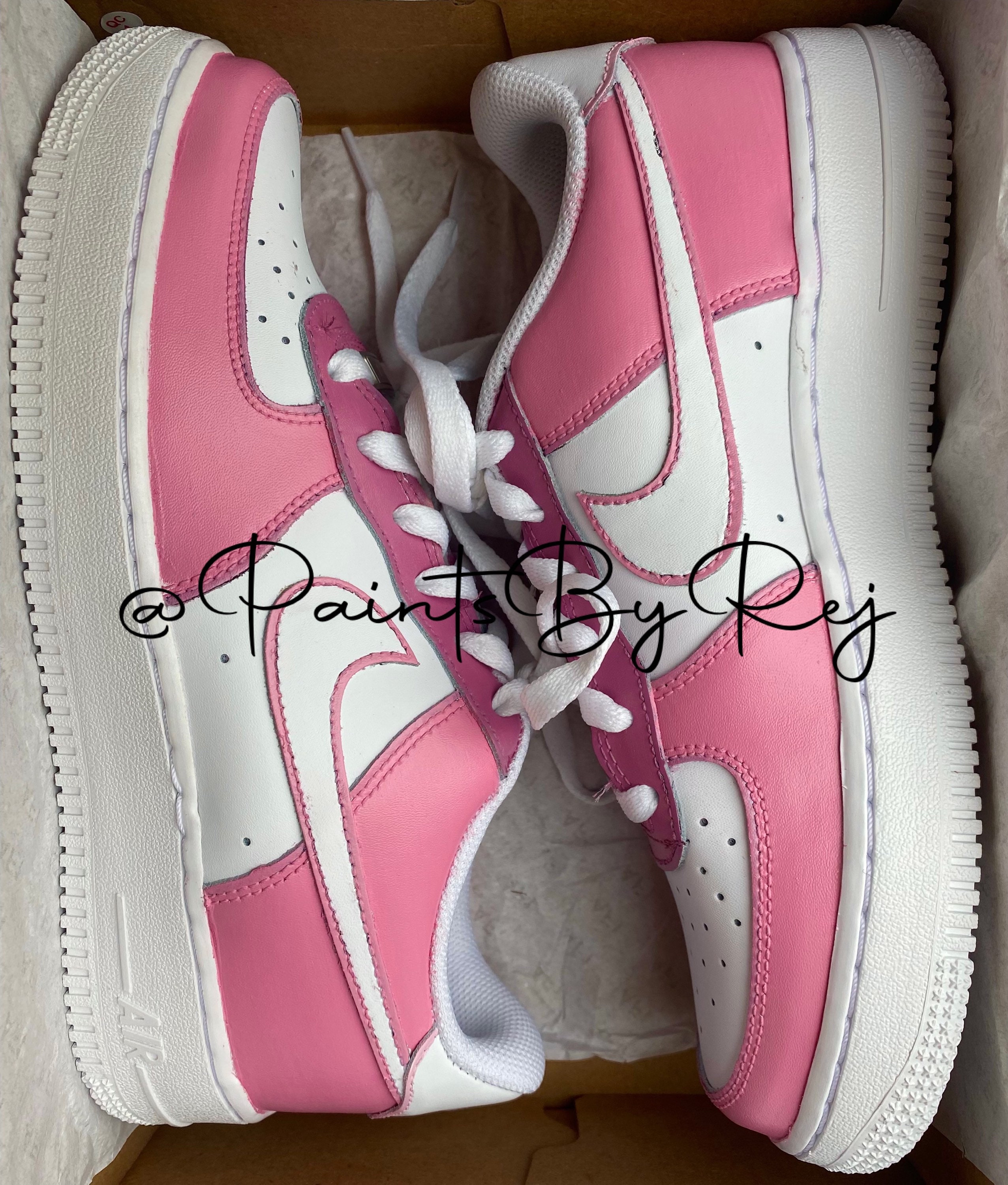 Nike Air 1 X Raspberry Pink With Tick Outline Block Etsy