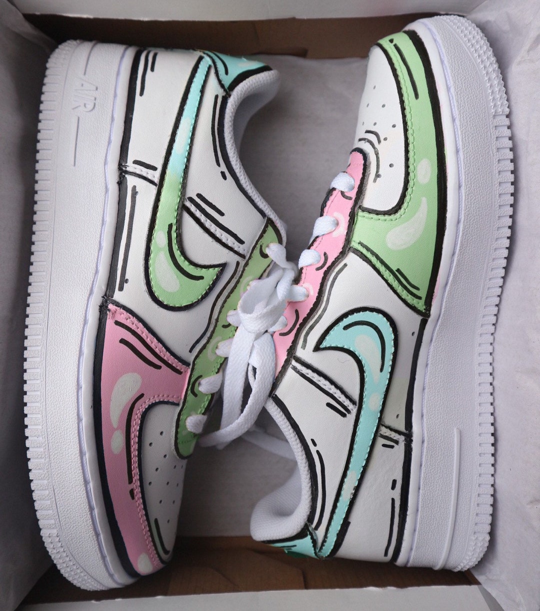 Air Force 1 Cartoon Custom (Contact for Color blocking), Custom Air Force 1 Cartoon Af1