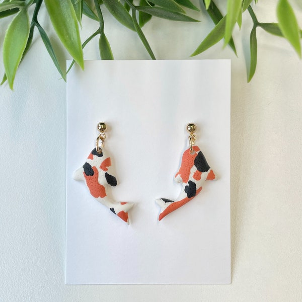 Koi Fish Earrings | Light-weight Polymer Clay | Hypoallergenic