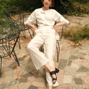 Linen Trousers With Elastic Band