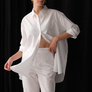 White Seersucker Oversize Shirt