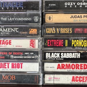 Cintas de casete de heavy metal, rock y glam de los 80: crea tu propio lote imagen 4