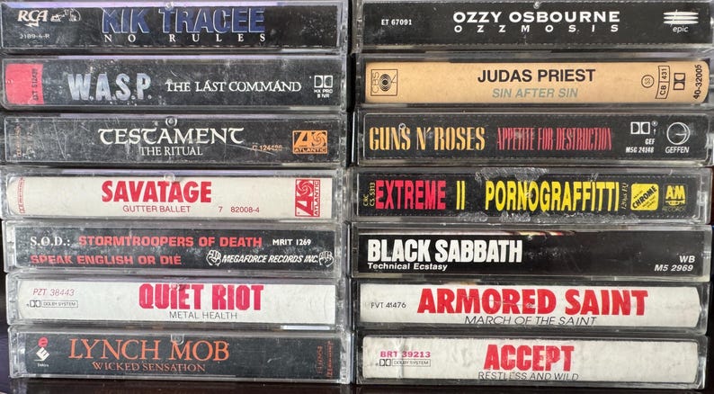 Cintas de casete de heavy metal, rock y glam de los 80: crea tu propio lote imagen 4