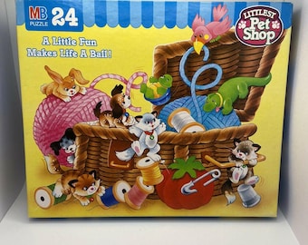 Rompecabezas vintage de 24 piezas de LITTLEST PET SHOP de 1993: Un poco de diversión hace que la vida sea una pelota